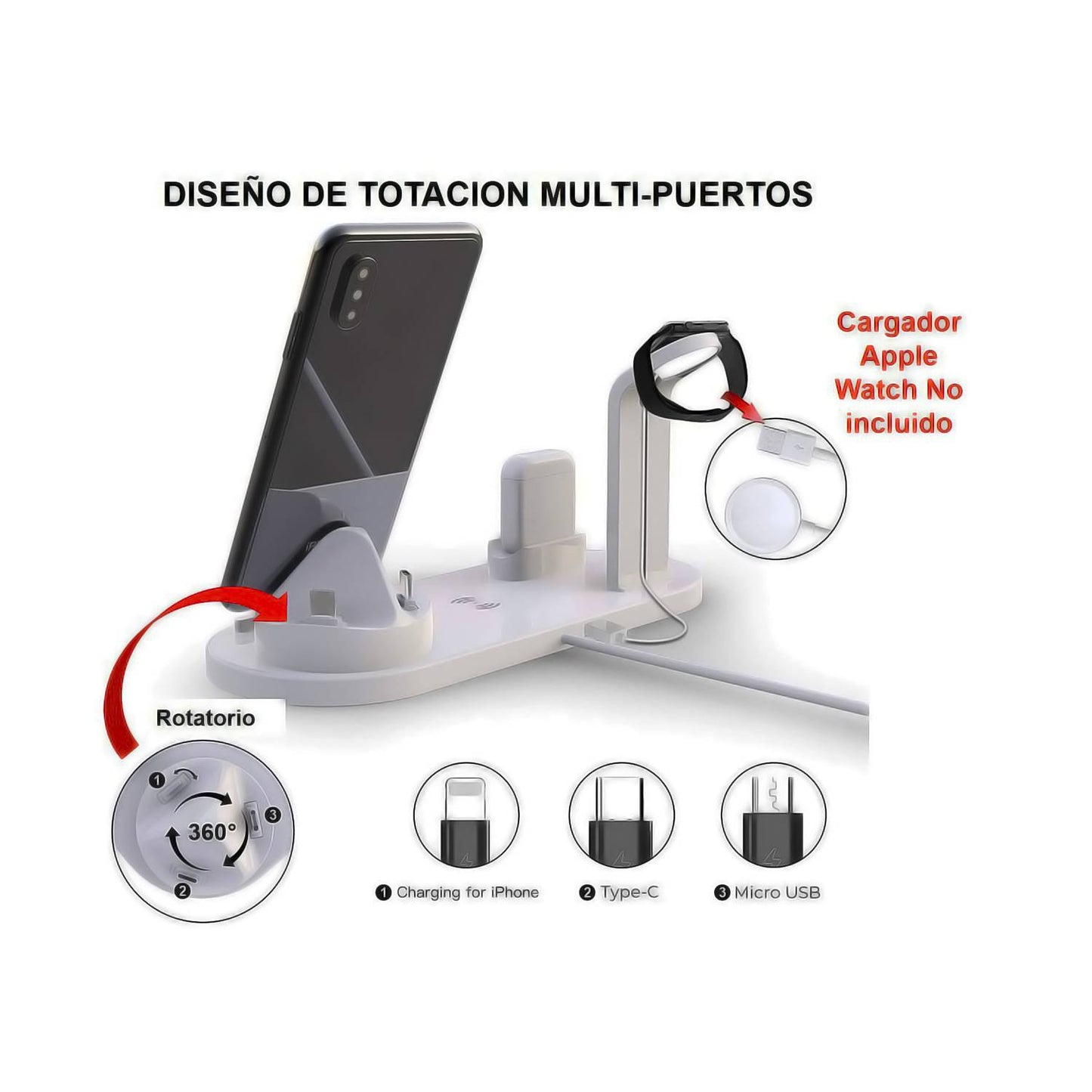 Estación de Carga Para iPhone Air Pods